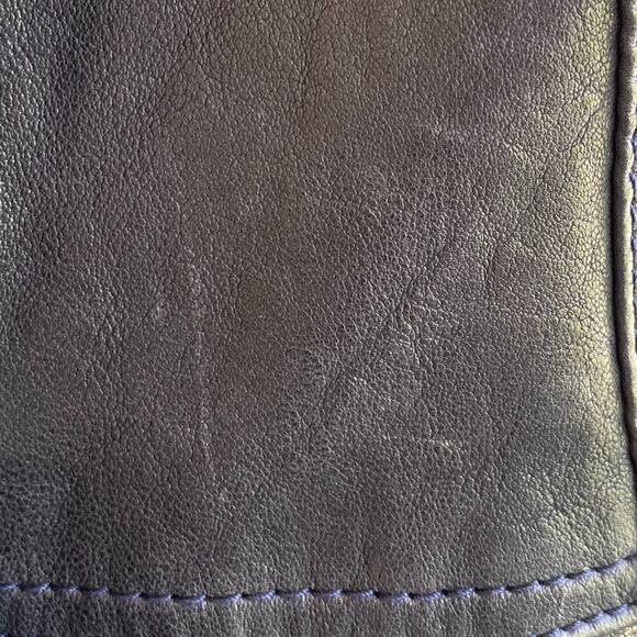 Vincent's Gunmetal Leather Peacoat Trenchcoat Italian Artisan sz 42, US 4-6 - Picture 15 of 16